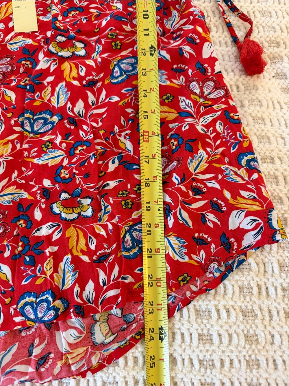 NWT Hester & Orchard Red Floral Sleeveless Top “Enjoy Life” Sz L - Picture 2 of 6